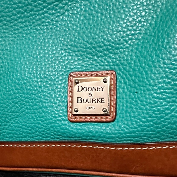 Dooney & Bourke Turquoise and Brown Satchel Shoulder Purse - Picture 2 of 12
